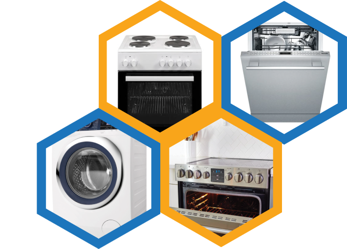 hexagonal grid of an oven, electric cooker, washing machine, and dishwasher